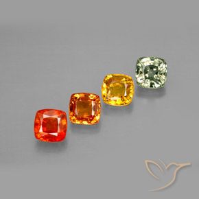 2.64캐럿 천연 멀티컬러 사파이어 보석, 쿠션 컷, 4.5×4.5 mm, VVS-VS