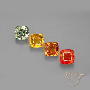 2.64캐럿 천연 멀티컬러 사파이어 보석, 쿠션 컷, 4.5×4.5 mm, VVS-VS