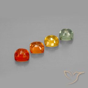 2.64캐럿 천연 멀티컬러 사파이어 보석, 쿠션 컷, 4.5×4.5 mm, VVS-VS