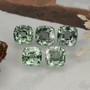 3.66캐럿 천연 그린 사파이어 보석, 쿠션 컷, 4.5×4.4 mm, VVS-VS
