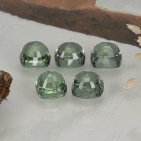 3.66캐럿 천연 그린 사파이어 보석, 쿠션 컷, 4.5×4.4 mm, VVS-VS