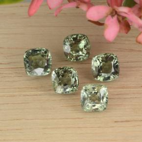 3.80캐럿 천연 Forest Green    사파이어 보석, 쿠션 컷, 4.5×4.5 mm, VVS-VS