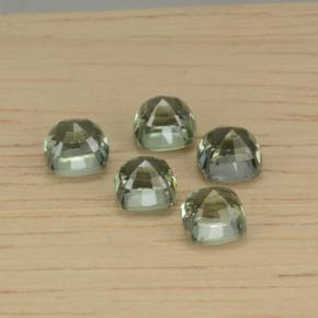 3.80캐럿 천연 Forest Green    사파이어 보석, 쿠션 컷, 4.5×4.5 mm, VVS-VS
