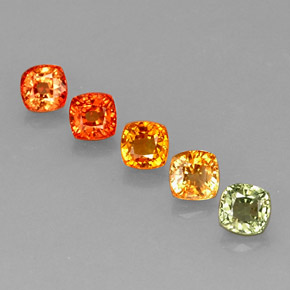 3.59캐럿 천연 멀티컬러 사파이어 보석, 쿠션 컷, 4.6×4.5 mm, VVS-VS