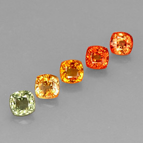 3.59캐럿 천연 멀티컬러 사파이어 보석, 쿠션 컷, 4.6×4.5 mm, VVS-VS