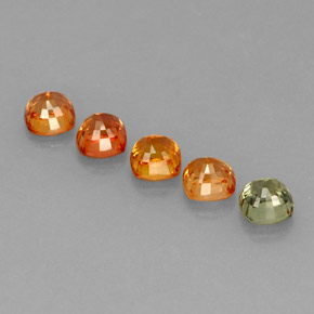 3.59캐럿 천연 멀티컬러 사파이어 보석, 쿠션 컷, 4.6×4.5 mm, VVS-VS