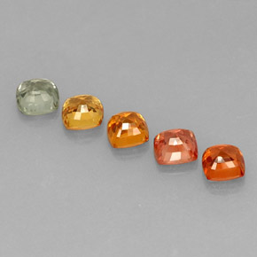 캐럿 천연 멀티컬러 사파이어 보석, 쿠션 컷, 4.7×4.6 mm, VVS-VS