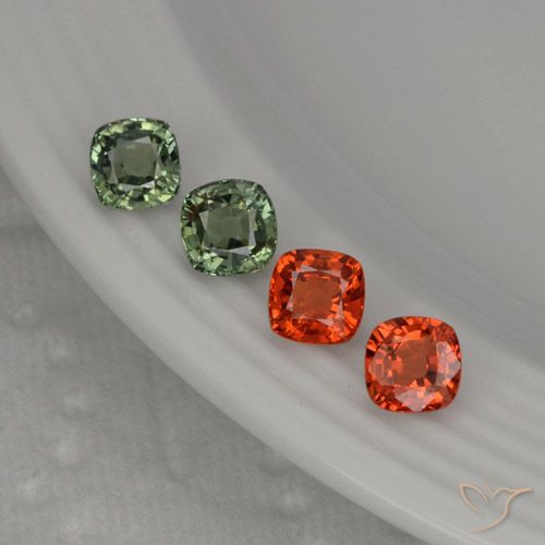 2.63캐럿 천연 멀티컬러 사파이어 보석, 쿠션 컷, 4.6×4.6 mm, VS