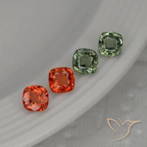 2.63캐럿 천연 멀티컬러 사파이어 보석, 쿠션 컷, 4.6×4.6 mm, VS