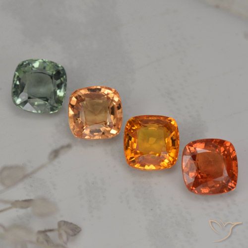 2.84캐럿 천연 멀티컬러 사파이어 보석, 쿠션 컷, 4.8×4.7 mm, VVS-VS