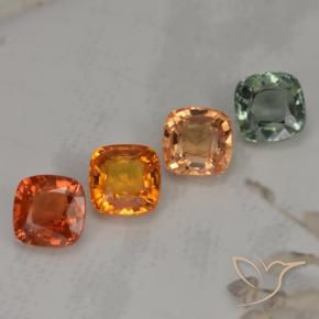 2.84캐럿 천연 멀티컬러 사파이어 보석, 쿠션 컷, 4.8×4.7 mm, VVS-VS