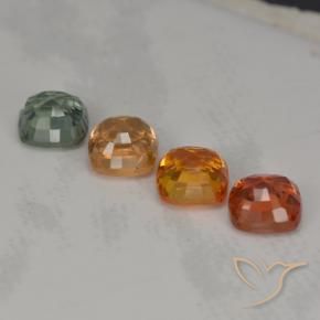 2.84캐럿 천연 멀티컬러 사파이어 보석, 쿠션 컷, 4.8×4.7 mm, VVS-VS
