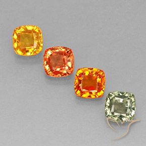 2.97캐럿 천연 멀티컬러 사파이어 보석, 쿠션 컷, 4.7×4.6 mm, VS