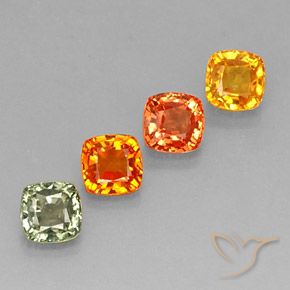 2.97캐럿 천연 멀티컬러 사파이어 보석, 쿠션 컷, 4.7×4.6 mm, VS