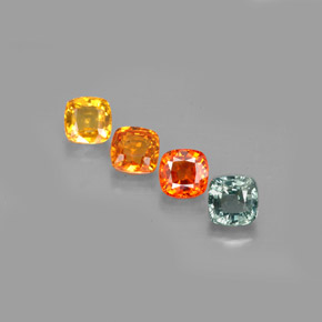 캐럿 천연 멀티컬러 사파이어 보석, 쿠션 컷, 4.6×4.6 mm, VVS-VS