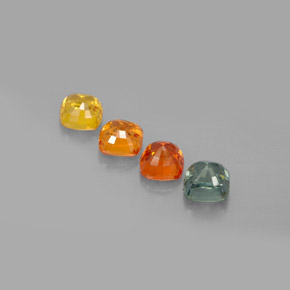 캐럿 천연 멀티컬러 사파이어 보석, 쿠션 컷, 4.6×4.6 mm, VVS-VS