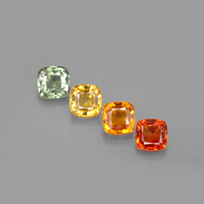 캐럿 천연 멀티컬러 사파이어 보석, 쿠션 컷, 4.9×4.8 mm, VVS-VS