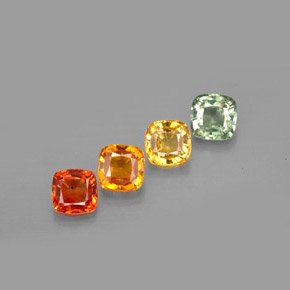 캐럿 천연 멀티컬러 사파이어 보석, 쿠션 컷, 4.9×4.8 mm, VVS-VS