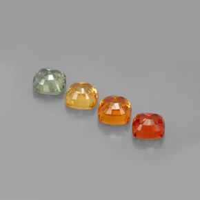 캐럿 천연 멀티컬러 사파이어 보석, 쿠션 컷, 4.9×4.8 mm, VVS-VS