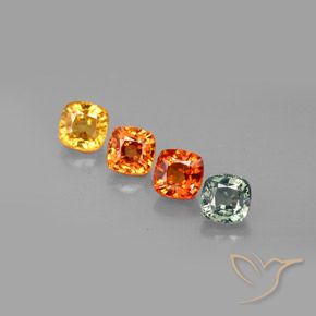 2.78캐럿 천연 멀티컬러 사파이어 보석, 쿠션 컷, 4.7×4.6 mm, VS