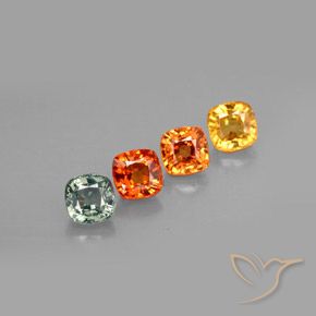 2.78캐럿 천연 멀티컬러 사파이어 보석, 쿠션 컷, 4.7×4.6 mm, VS