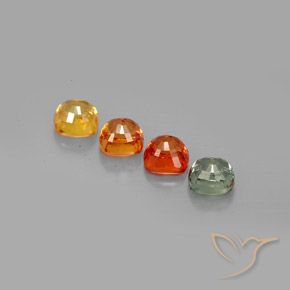 2.78캐럿 천연 멀티컬러 사파이어 보석, 쿠션 컷, 4.7×4.6 mm, VS