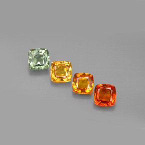 캐럿 천연 멀티컬러 사파이어 보석, 쿠션 컷, 4.7×4.6 mm, VVS-VS