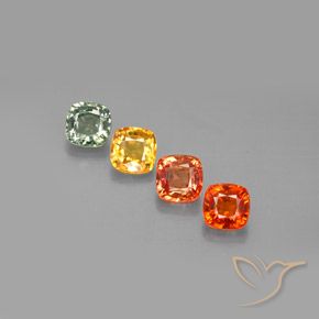 2.56캐럿 천연 멀티컬러 사파이어 보석, 쿠션 컷, 4.6×4.5 mm, VVS-VS