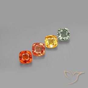 2.56캐럿 천연 멀티컬러 사파이어 보석, 쿠션 컷, 4.6×4.5 mm, VVS-VS