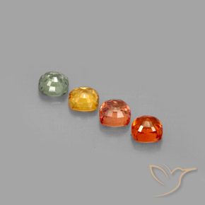 2.56캐럿 천연 멀티컬러 사파이어 보석, 쿠션 컷, 4.6×4.5 mm, VVS-VS