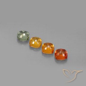 2.66캐럿 천연 멀티컬러 사파이어 보석, 쿠션 컷, 4.5×4.5 mm, VVS-VS