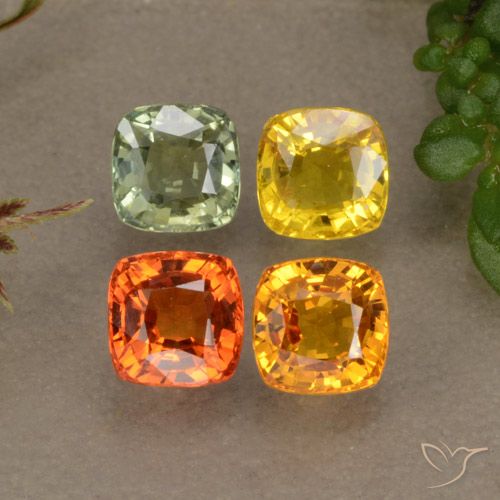 2.66캐럿 천연 멀티컬러 사파이어 보석, 쿠션 컷, 4.6×4.6 mm, VVS-VS