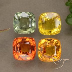 2.66캐럿 천연 멀티컬러 사파이어 보석, 쿠션 컷, 4.6×4.6 mm, VVS-VS