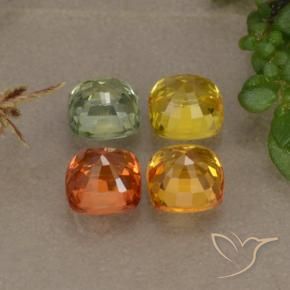 2.66캐럿 천연 멀티컬러 사파이어 보석, 쿠션 컷, 4.6×4.6 mm, VVS-VS