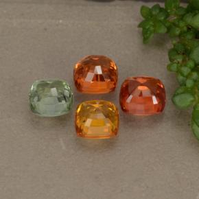 2.82캐럿 천연 멀티컬러 사파이어 보석, 쿠션 컷, 4.6×4.6 mm, VVS-VS