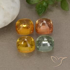 2.71캐럿 천연 멀티컬러 사파이어 보석, 쿠션 컷, 4.5×4.5 mm, VVS-VS