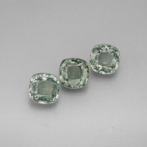 캐럿 천연 그린 사파이어 보석, 쿠션 컷, 5.1×5 mm, VVS-VS