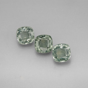 캐럿 천연 그린 사파이어 보석, 쿠션 컷, 5.1×5 mm, VVS-VS