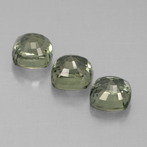 캐럿 천연 그린 사파이어 보석, 쿠션 컷, 4.8×4.6 mm, VS