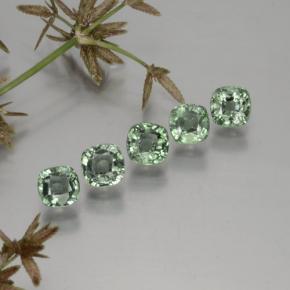 캐럿 천연 그린 사파이어 보석, 쿠션 컷, 4.5×4.4 mm, VVS