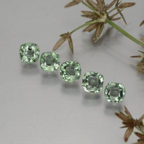 캐럿 천연 그린 사파이어 보석, 쿠션 컷, 4.5×4.4 mm, VVS