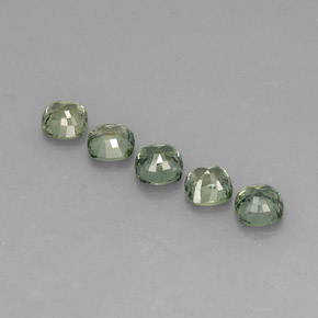 캐럿 천연 그린 사파이어 보석, 쿠션 컷, 5×5 mm, VVS-VS