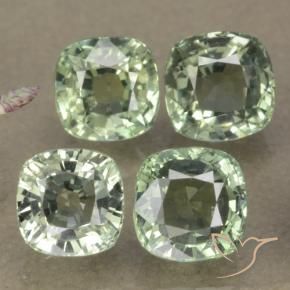 3.54캐럿 천연 Pale Green    사파이어 보석, 방석, VVS-VS