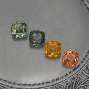 2.59캐럿 천연 멀티컬러 사파이어 보석, 쿠션 컷, 4.6×4.5 mm, VVS-VS