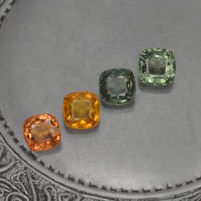 2.59캐럿 천연 멀티컬러 사파이어 보석, 쿠션 컷, 4.6×4.5 mm, VVS-VS