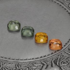 2.59캐럿 천연 멀티컬러 사파이어 보석, 쿠션 컷, 4.6×4.5 mm, VVS-VS