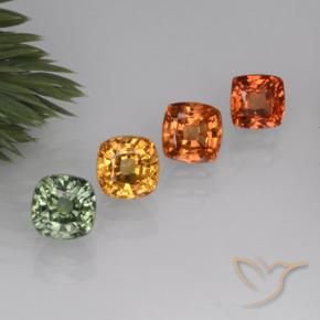 2.81캐럿 천연 멀티컬러 사파이어 보석, 쿠션 컷, 4.6×4.5 mm, VVS-VS