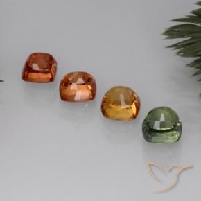 2.81캐럿 천연 멀티컬러 사파이어 보석, 쿠션 컷, 4.6×4.5 mm, VVS-VS