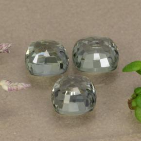 2.27캐럿 천연 라이트 그린 사파이어 보석, 쿠션 컷, 4.7×4.7 mm, VVS-VS