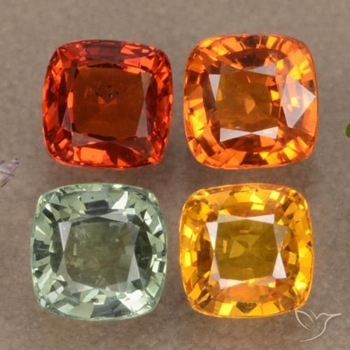 2.76캐럿 천연 멀티컬러 사파이어 보석, 쿠션 컷, 4.7×4.7 mm, VVS-VS
